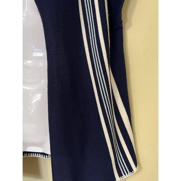 Marine Layer Navy & White Striped Open Front Knit Poncho One Size Nautical Beach - Picture 6 of 10